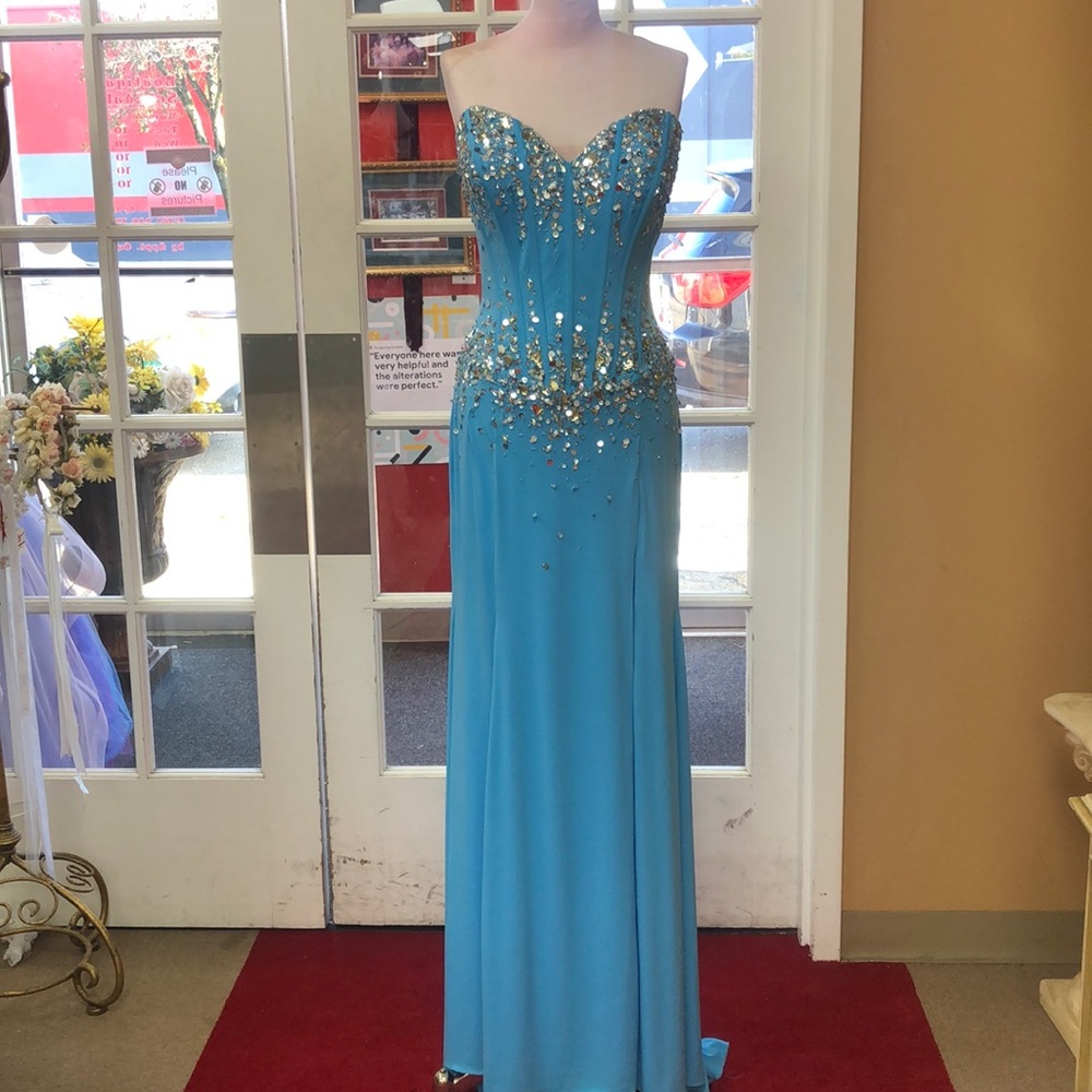 TONY BOWLS BEADED DRESS